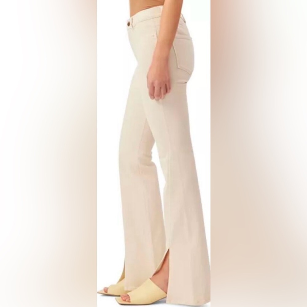 DL1961 Bridget Instasculpt High Rise Bootcut Hem Split Jeans Ecru Size 26 - Picture 14 of 17